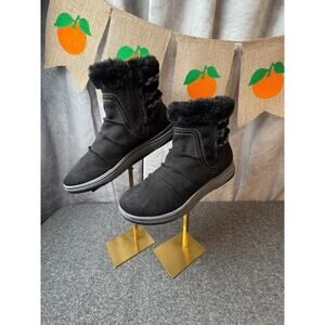 Clarks Cloudsteppers Cozy Breeze winter ankle boots black, warm US 7.5 EU 38